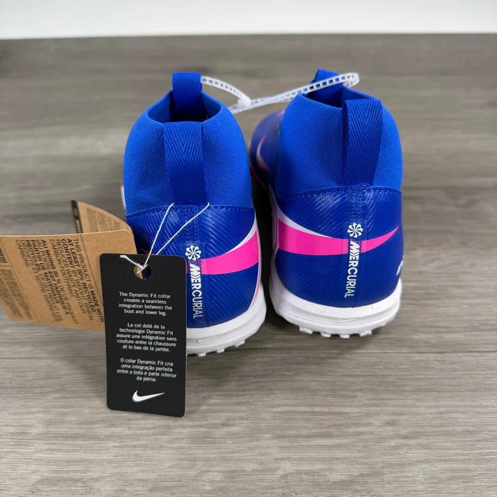 GS Nike Jr Mercurial Superfly 10 Academy Turf High Soccer Shoes FQ8310 446 Sz 6Y